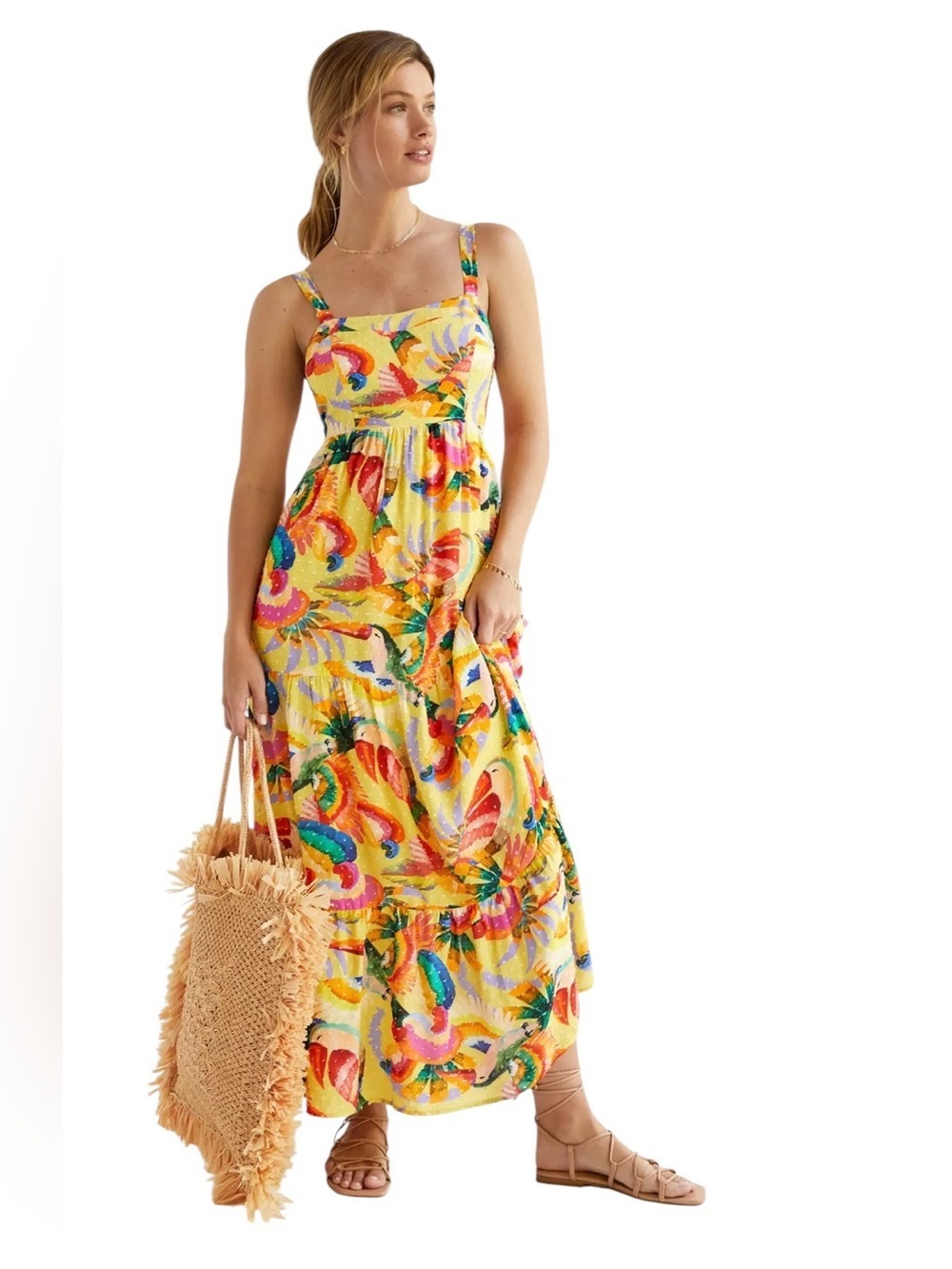 Farm Rio x Anthropologie Textured Tropical Maxi Dress - Size XS